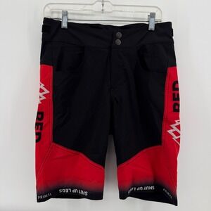 Primal Cycling Shorts Mens XS Black Red Colorblock Polyester Red Mountain MTB